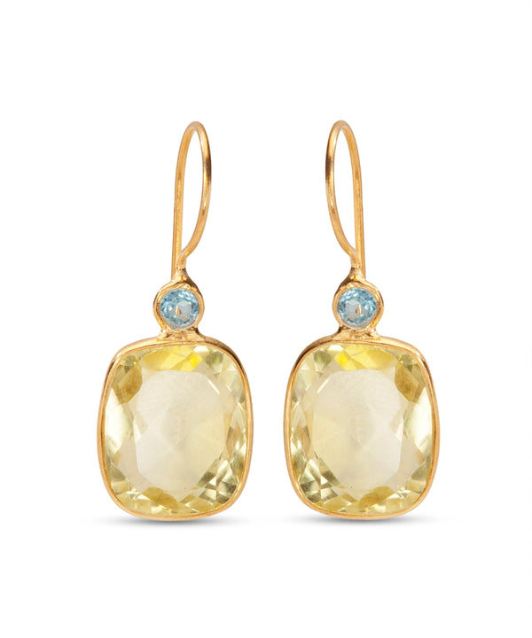 Silver Gold  Plated Dual  Color Hook Earrings