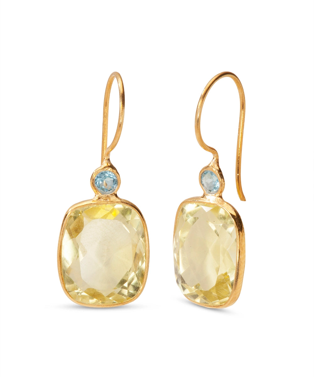 Silver Gold  Plated Dual  Color Hook Earrings