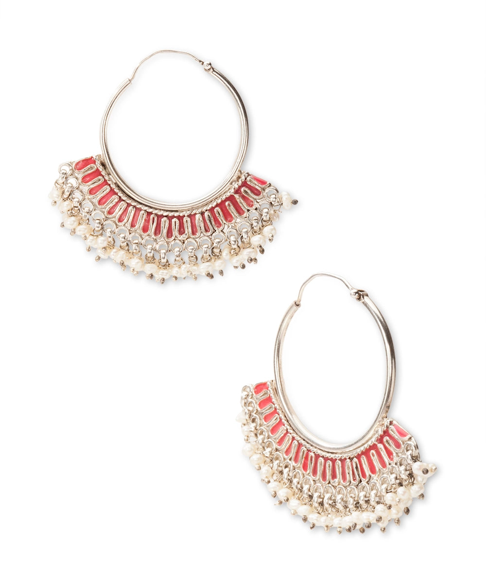 Silver Bohemian Statement Hoop Earrings