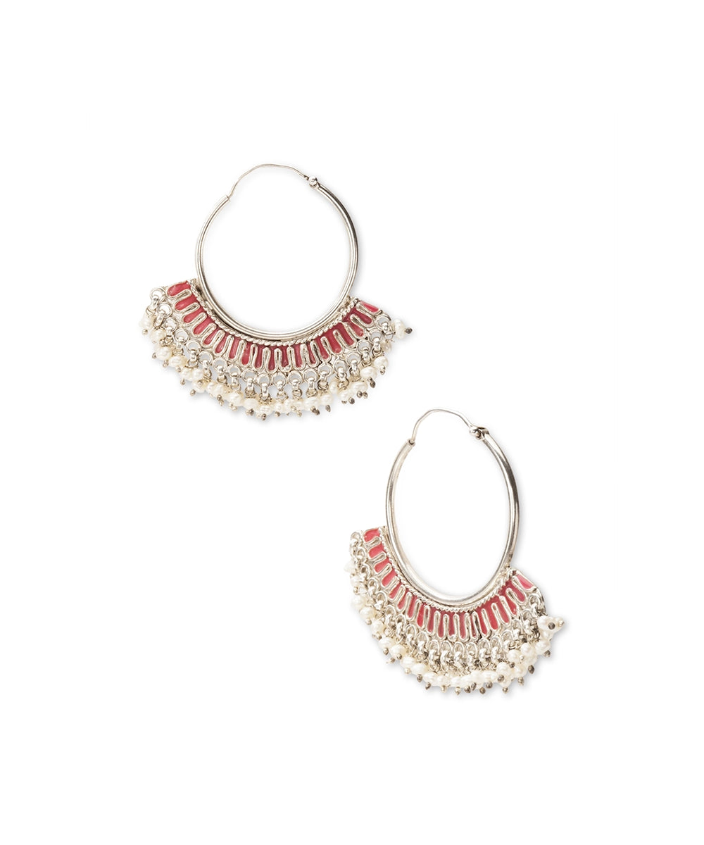 Silver Bohemian Statement Hoop Earrings