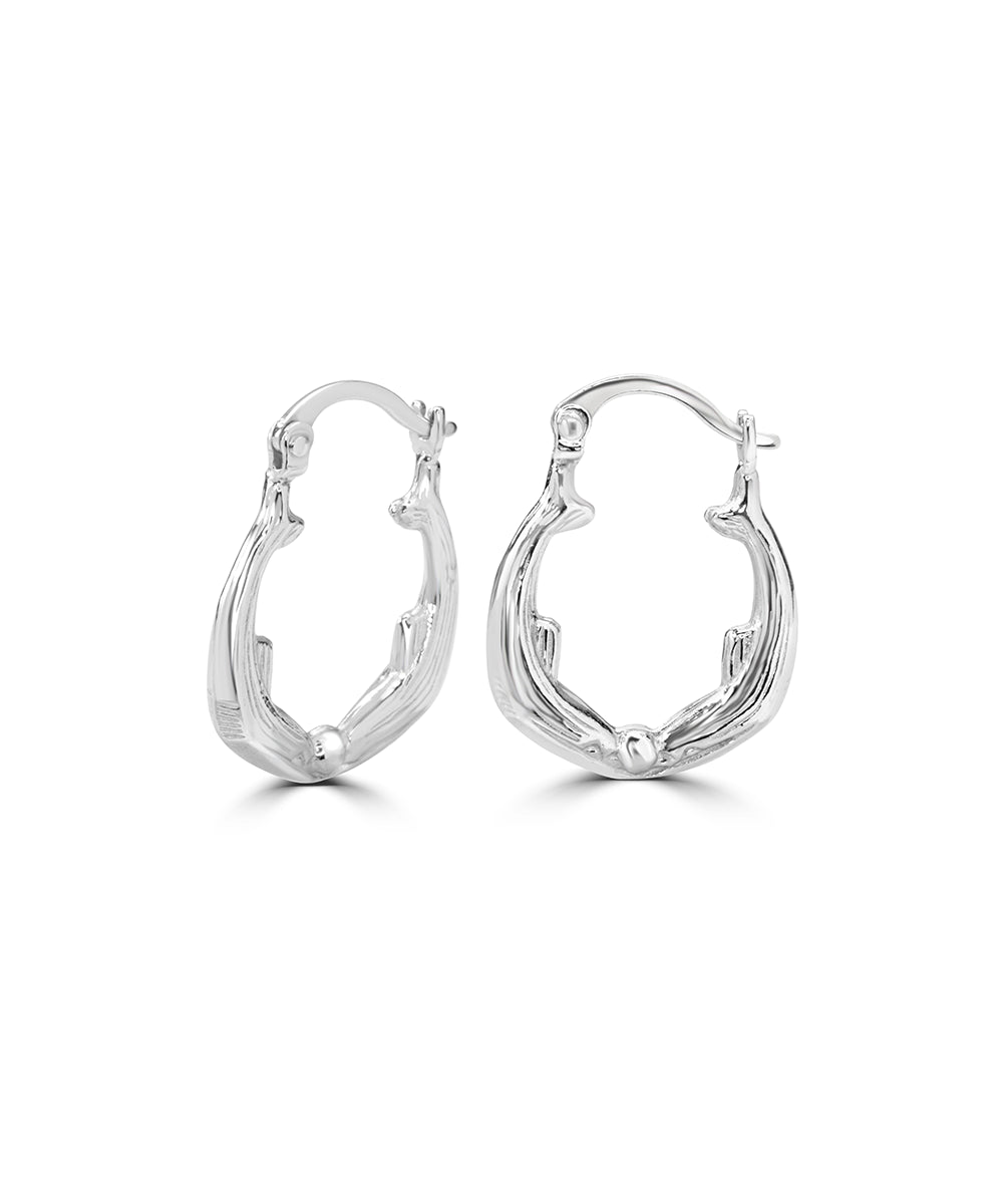 Silver Dainty Jumping Dolphin Hoops