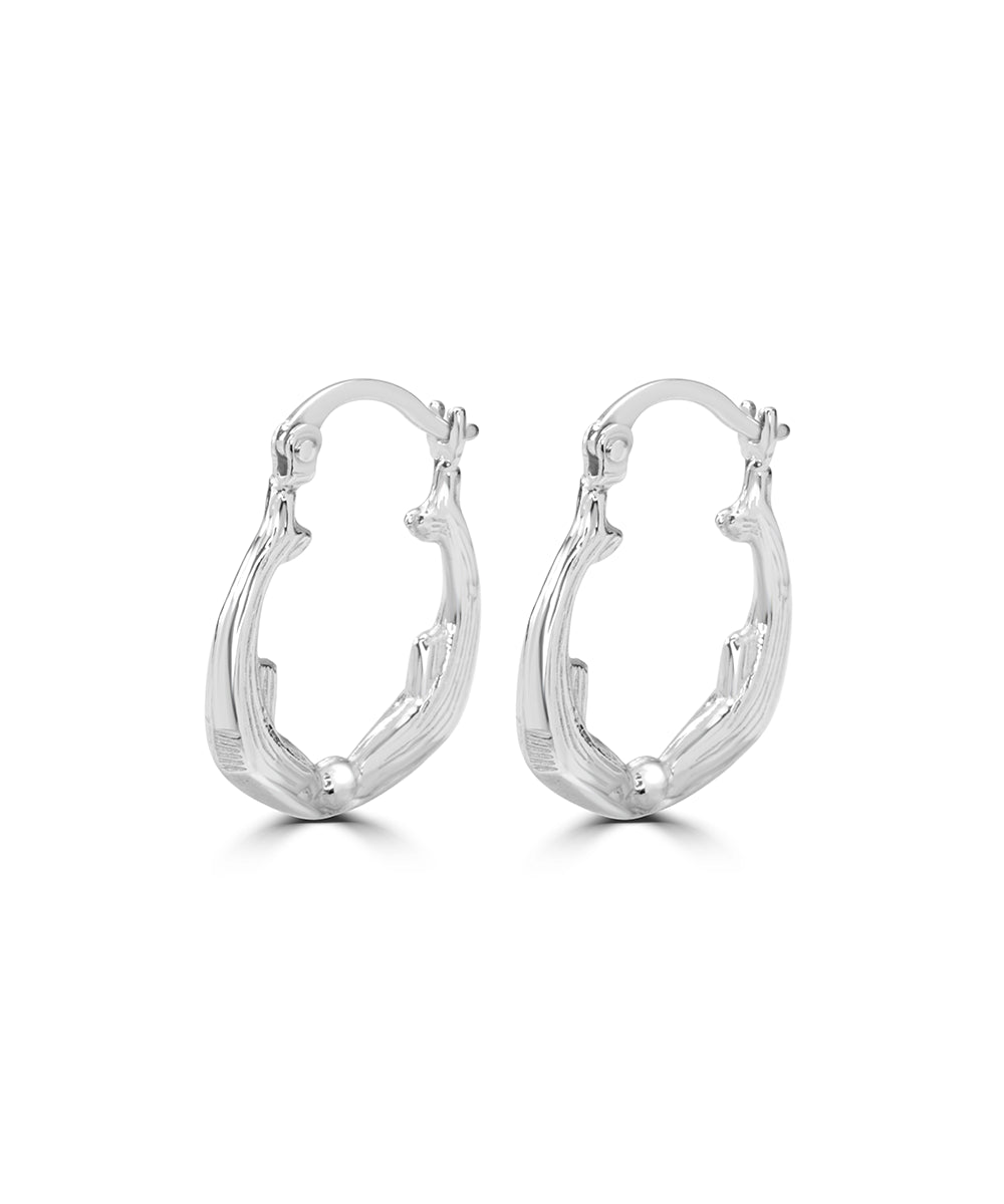 Silver Dainty Jumping Dolphin Hoops