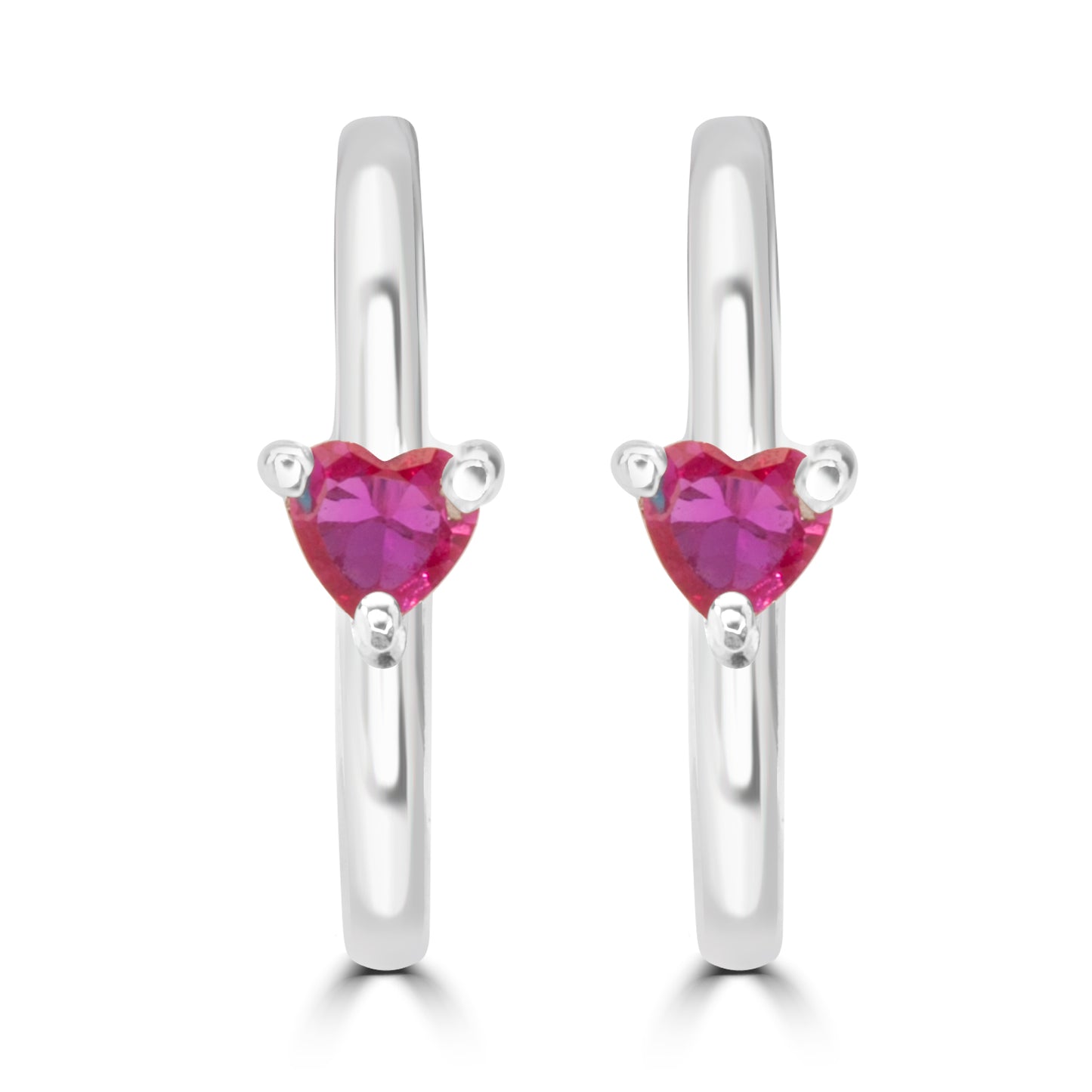 Silver Little Love Half-Hoop Earrings