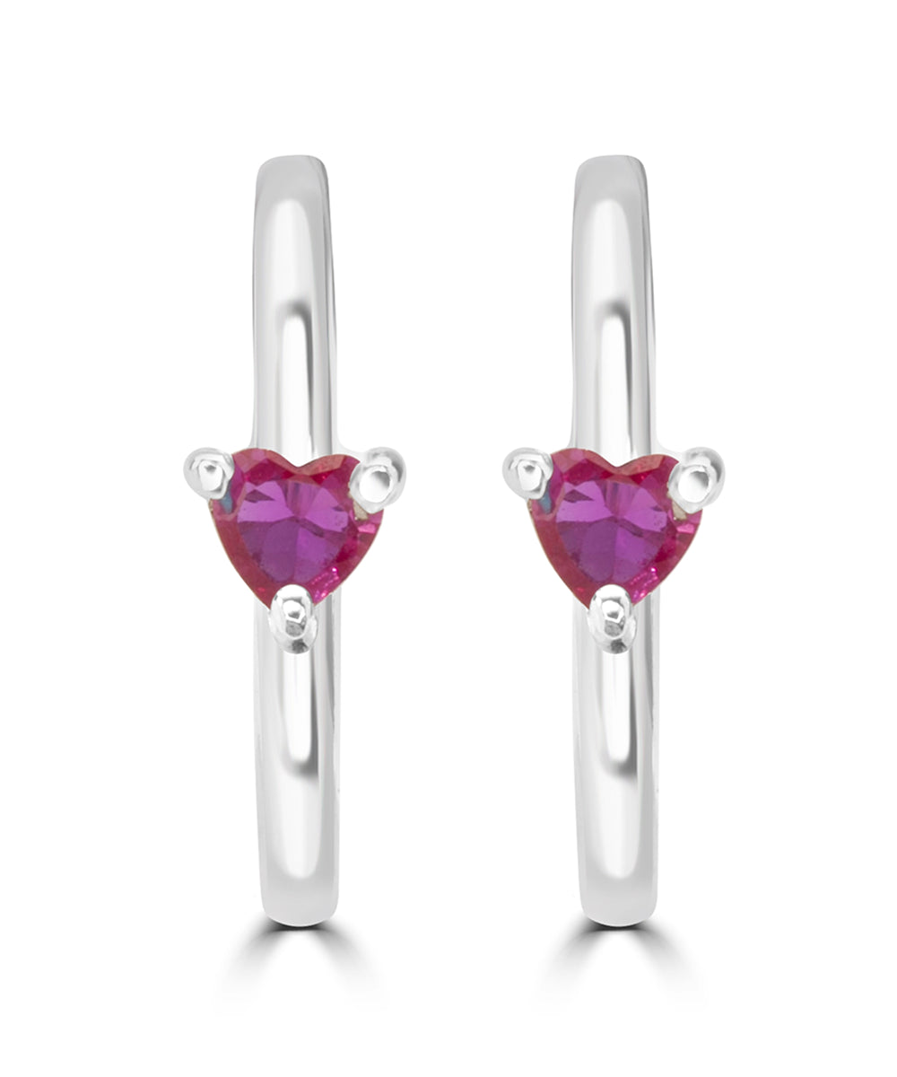 Silver Little Love Half-Hoop Earrings