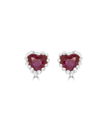 Silver Dainty Little Love Heart Studs