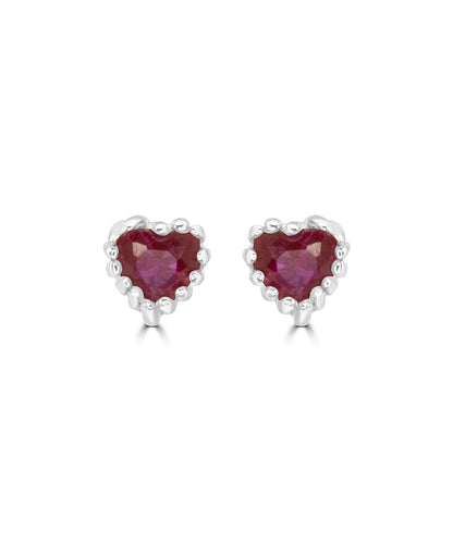 Silver Dainty Little Love Heart Studs