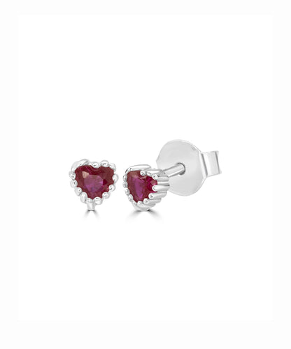 Silver Dainty Little Love Heart Studs