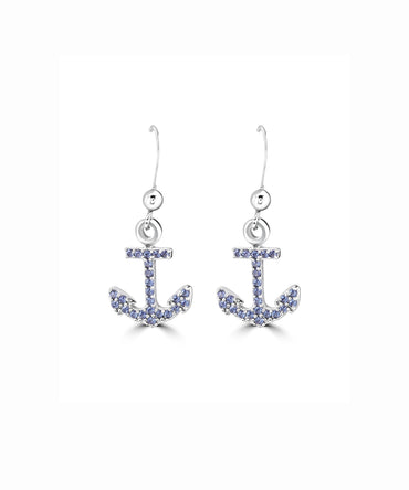 Silver Nautical Anchor Earrings