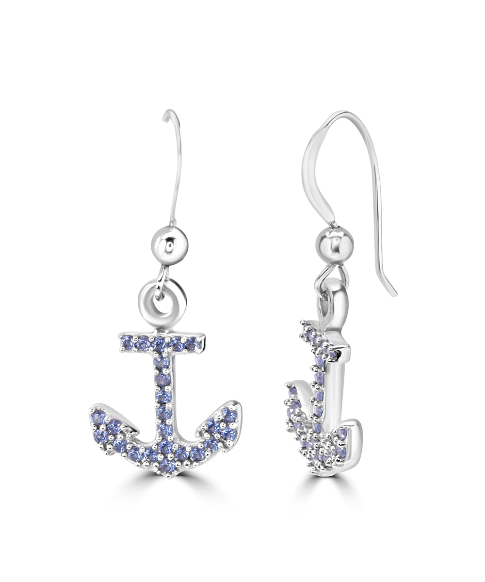 Silver Nautical Anchor Earrings