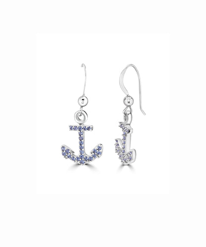 Silver Nautical Anchor Earrings