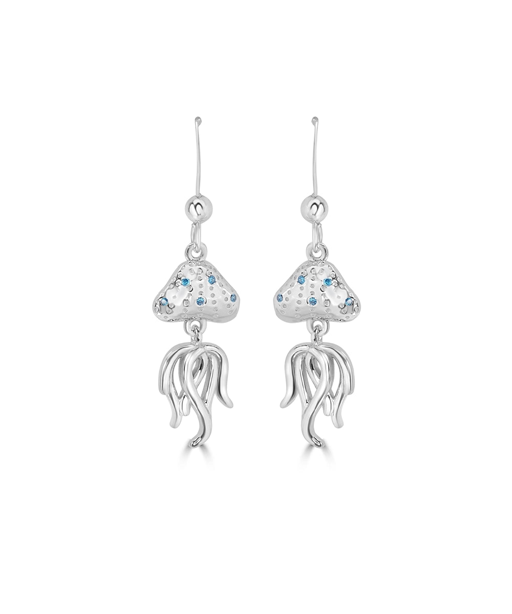 Silver Jellyfish Drop Earrings