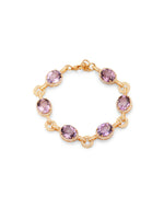 Silver Gold Plated Amethyst Link Bracelet