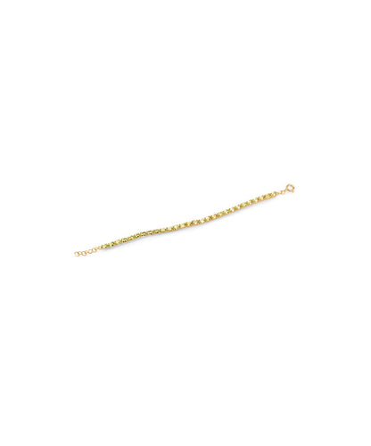 Silver Gold Plated Peridot Tennis Bracelet