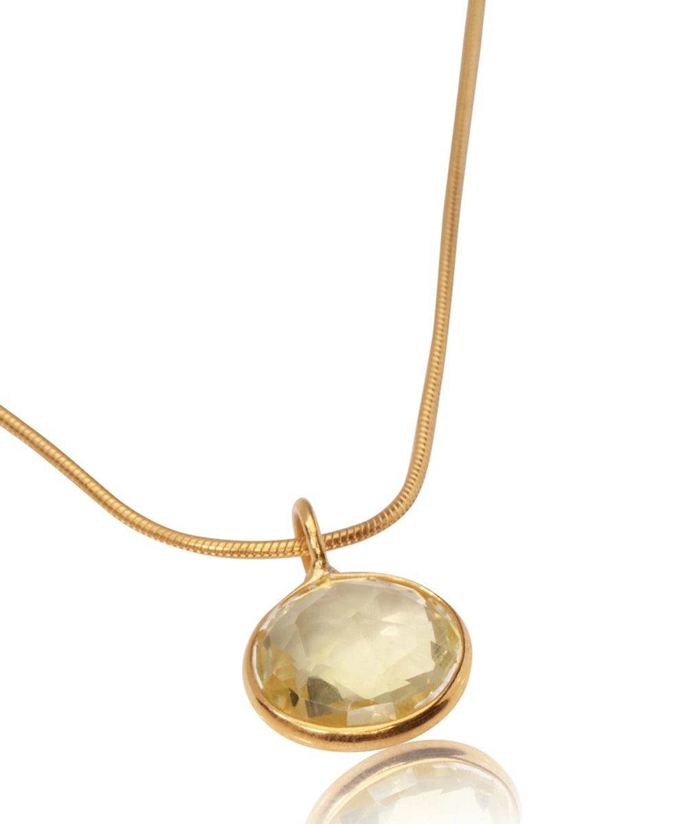 Silver Gold Plated Dewdrop Pendant With Link Chain