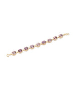 Silver Gold Plated Amethyst and Halo Link Bracelet