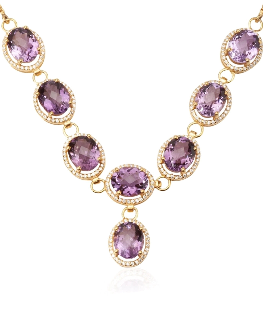 Silver Gold Plated Amethyst Radiance Necklace