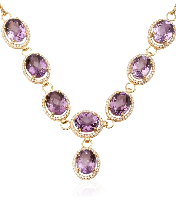 Silver Gold Plated Amethyst Radiance Necklace