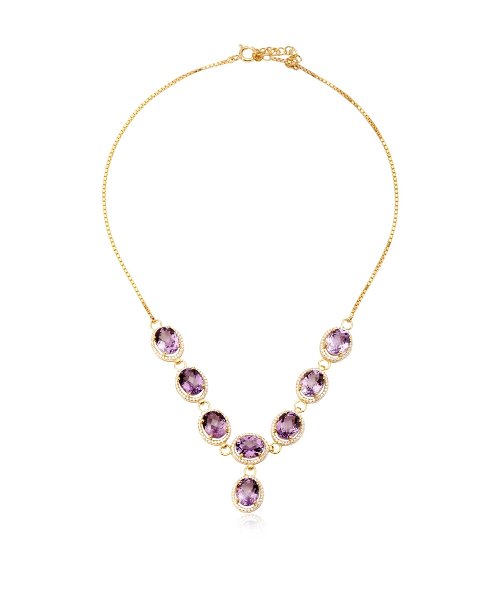 Silver Gold Plated Amethyst Radiance Necklace
