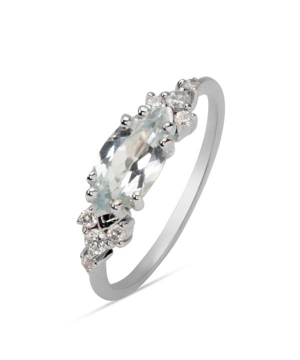 Silver Dazzling Blue Topaz Ring