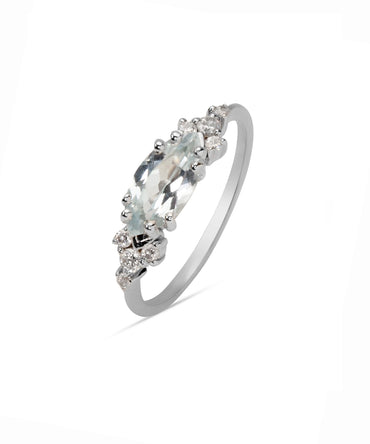 Silver Dazzling Blue Topaz Ring