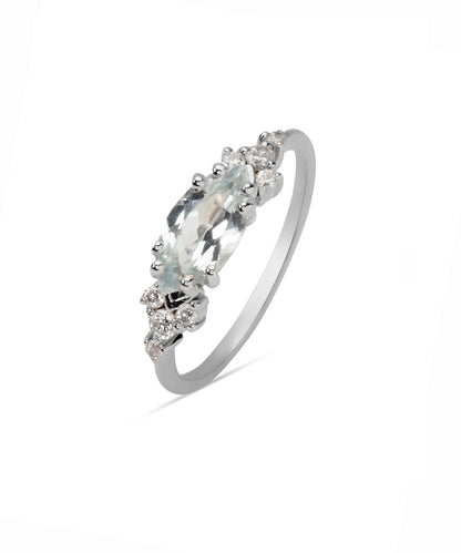 Silver Dazzling Blue Topaz Ring