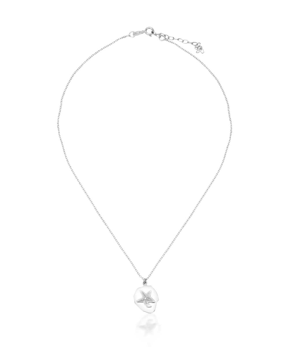 Silver Starfish Medallion Necklace