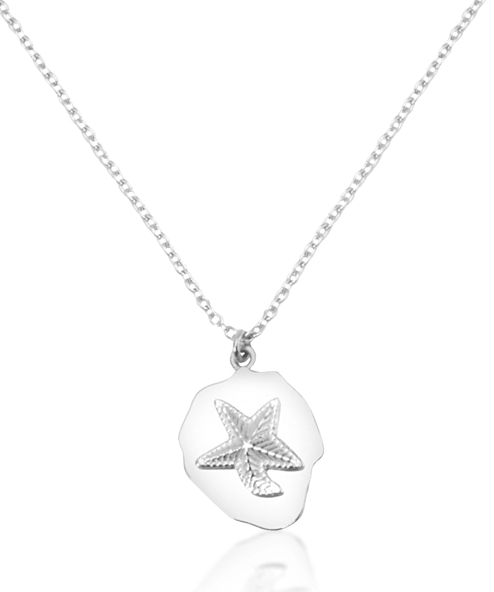 Silver Starfish Medallion Necklace