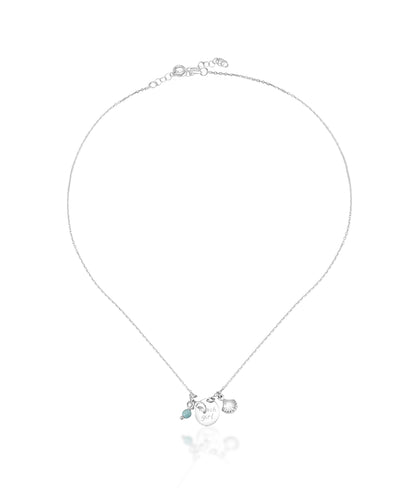 Silver "Beach Girl" Cluster Charm Necklace