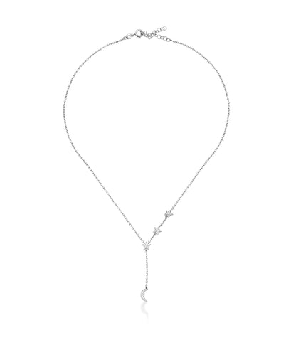 Silver Celestial Lariat Necklace