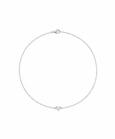 Silver Minimalist Sparkling Heart Bracelet