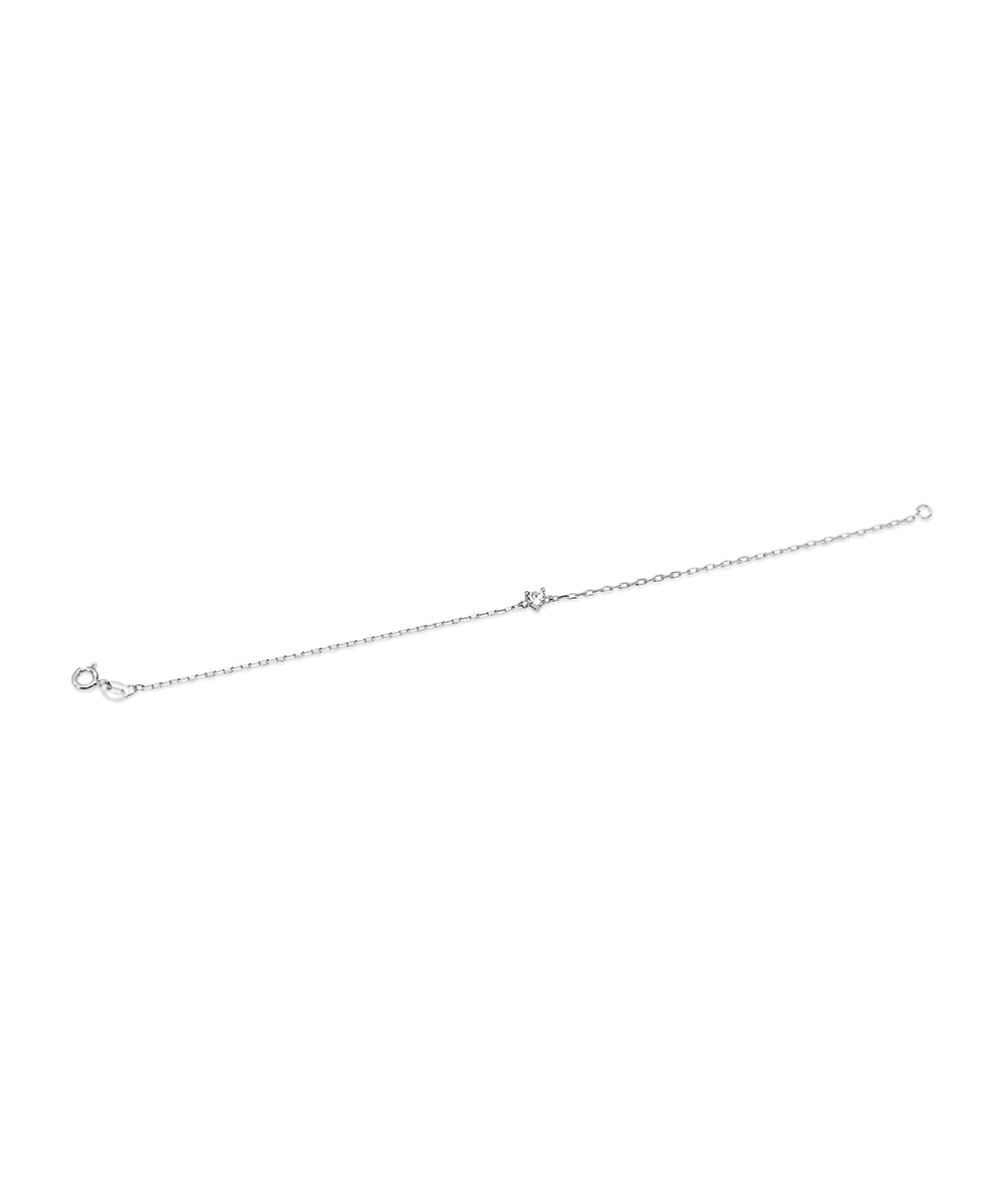 Silver Minimalist Sparkling Heart Bracelet