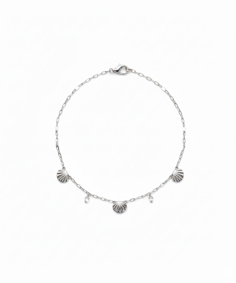 Silver Ocean Love Shell Charm Bracelet