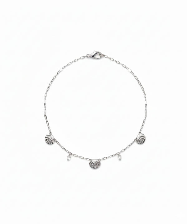 Silver Ocean Love Shell Charm Bracelet