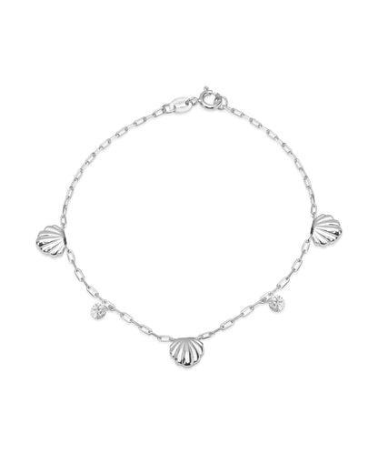 Silver Ocean Love Shell Charm Bracelet