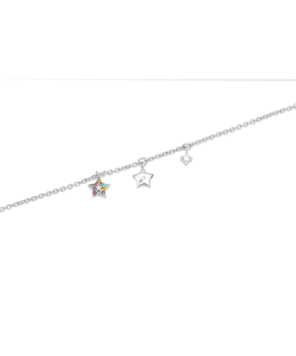 Silver Dainty Star Charm Bracelet