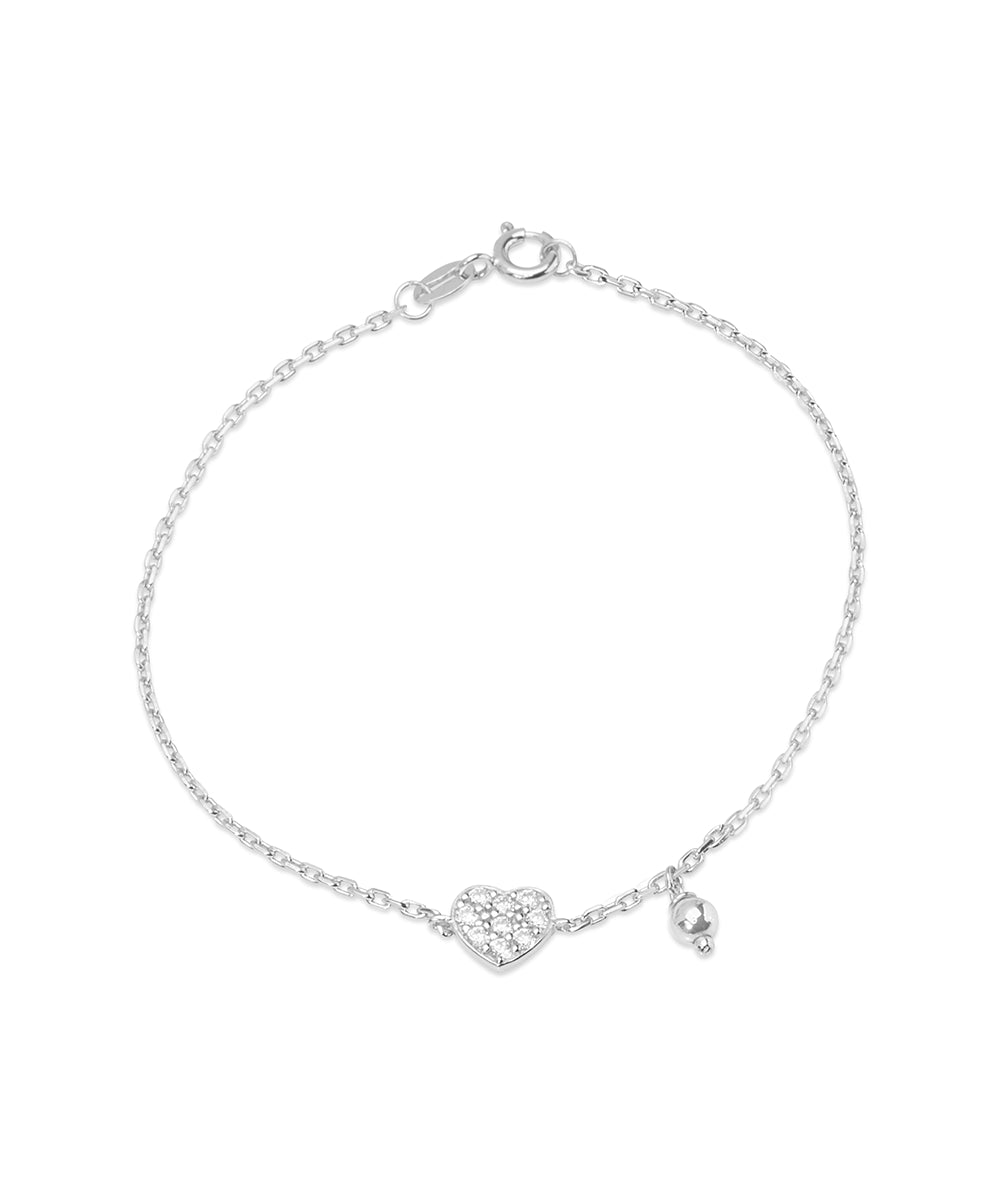 Silver Little Love Heart Chain Bracelet