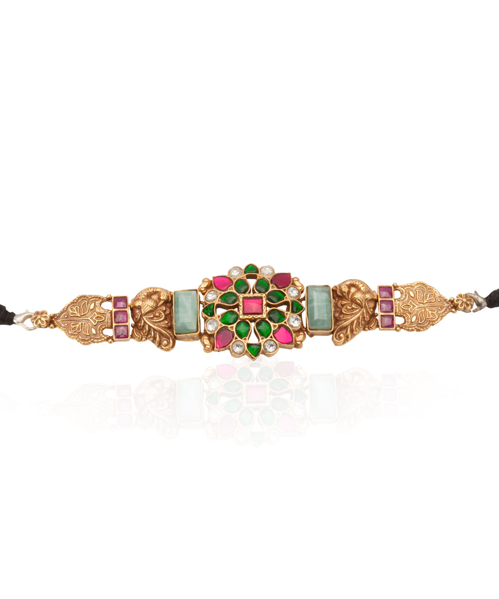Silver Rajwadi Blooms Traditional Choker