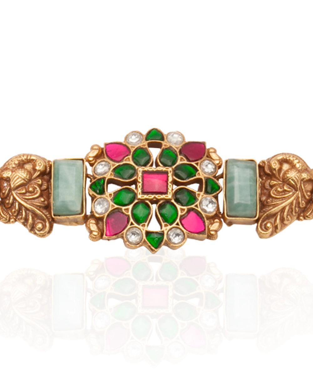 Silver Rajwadi Blooms Traditional Choker