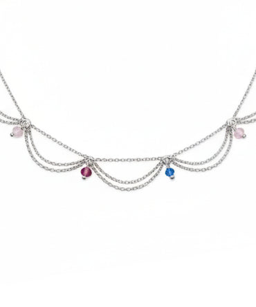Silver Multi-Chain Festoon Dangle Anklet
