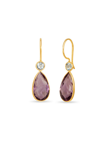 Amethyst Teardrop Topaz Earrings