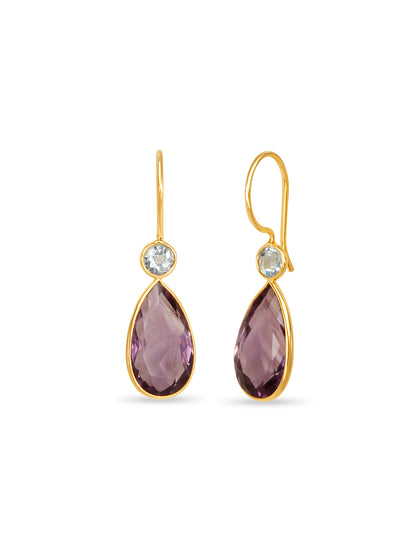 Amethyst Teardrop Topaz Earrings