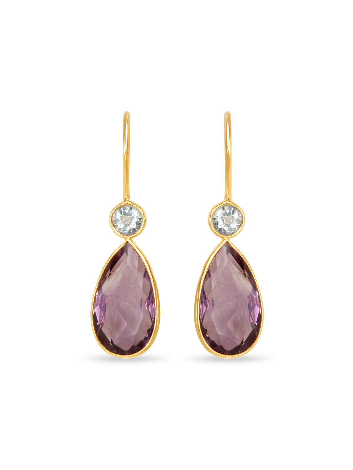 Amethyst Teardrop Topaz Earrings