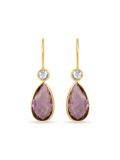 Amethyst Teardrop Topaz Earrings