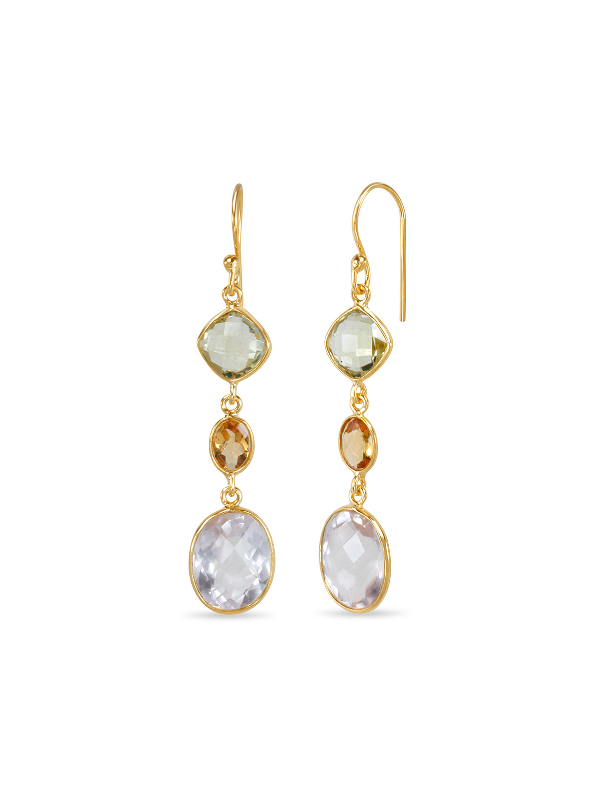 Lemon Rose Quartz Earrings