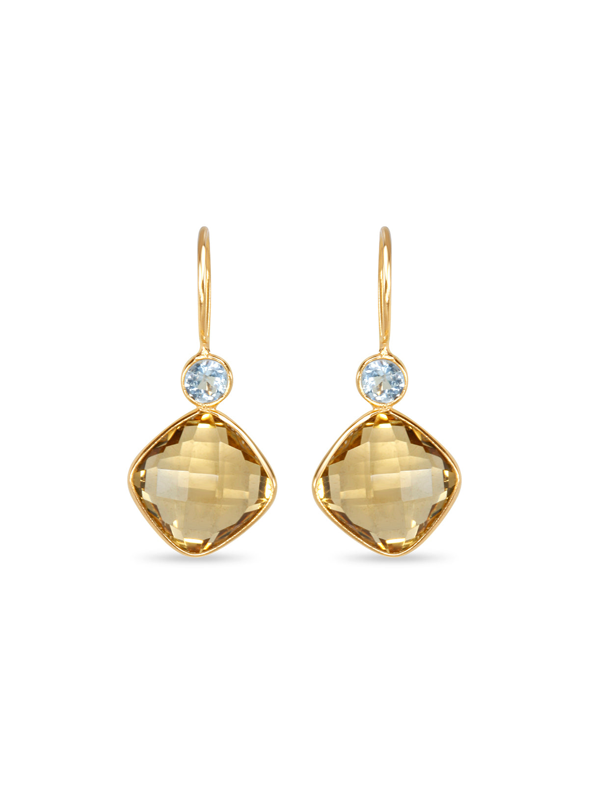 Citrine Cushion Topaz Earrings