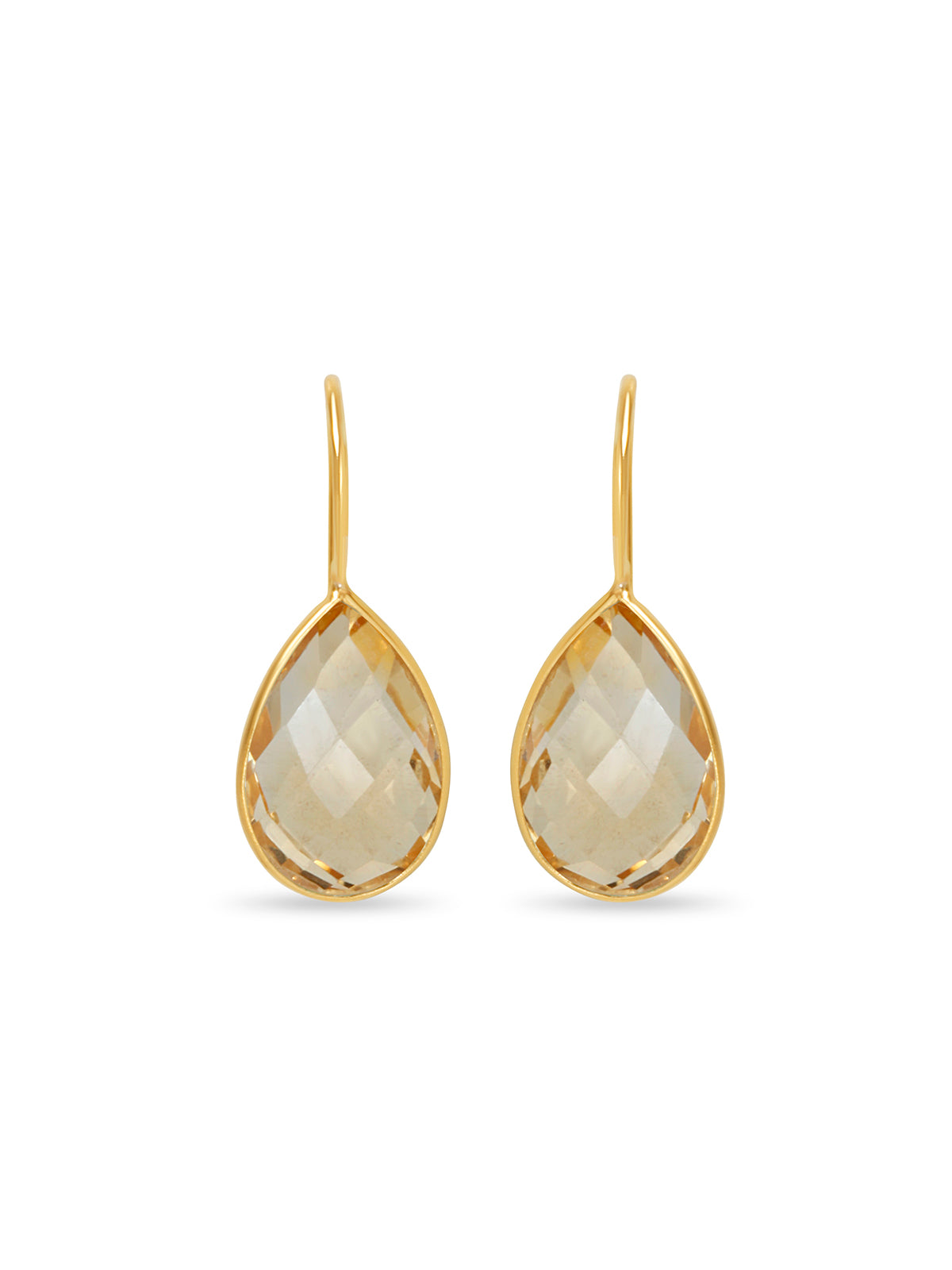 Citrine Solitaire Drop Earrings