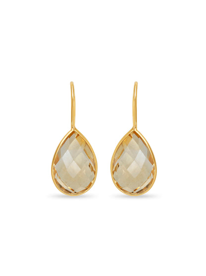 Citrine Solitaire Drop Earrings