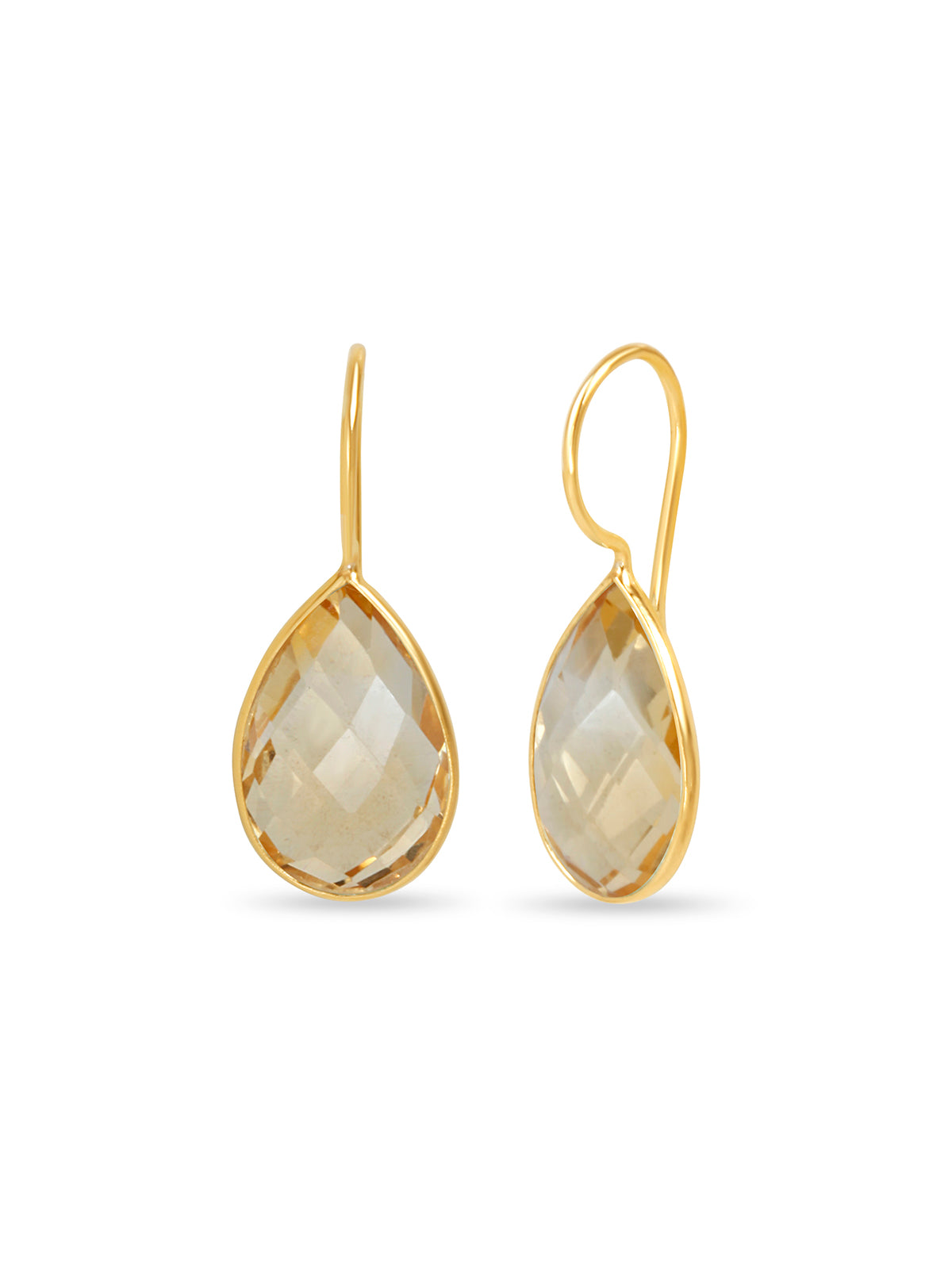 Citrine Solitaire Drop Earrings