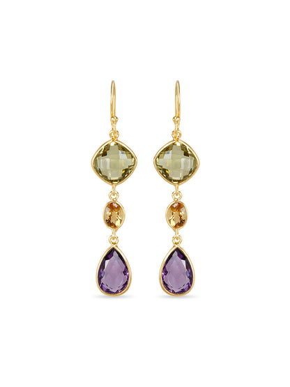 Lemon Crowned Amethyst Earrings