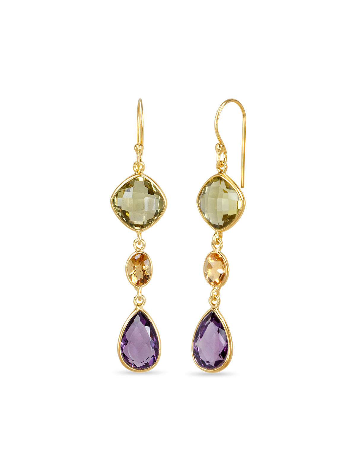 Lemon Crowned Amethyst Earrings